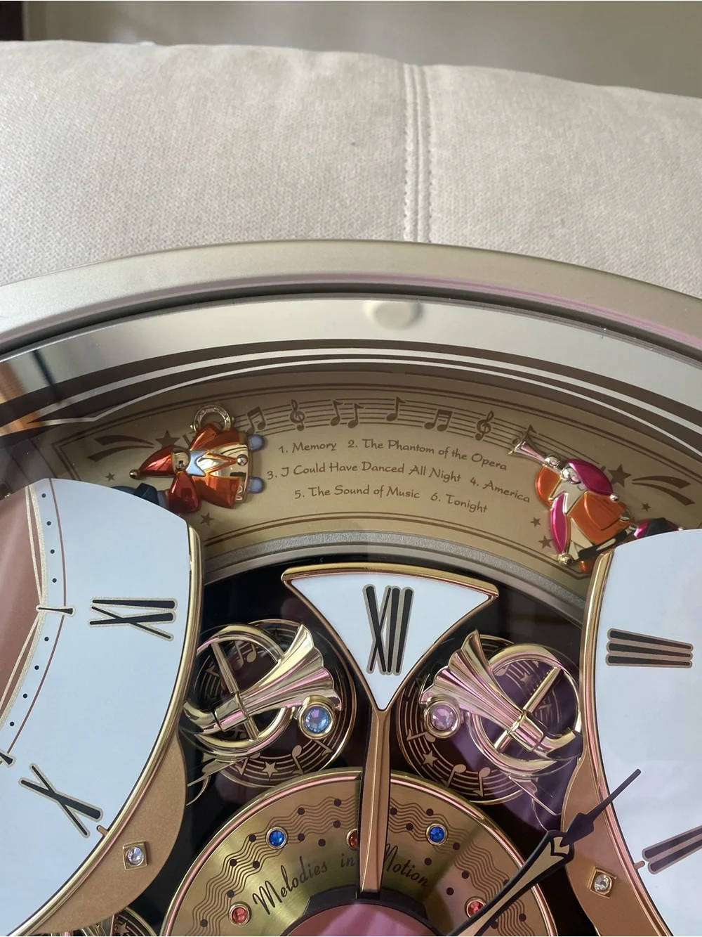 Seiko Brown and Gold Animated Musical Wall Clock